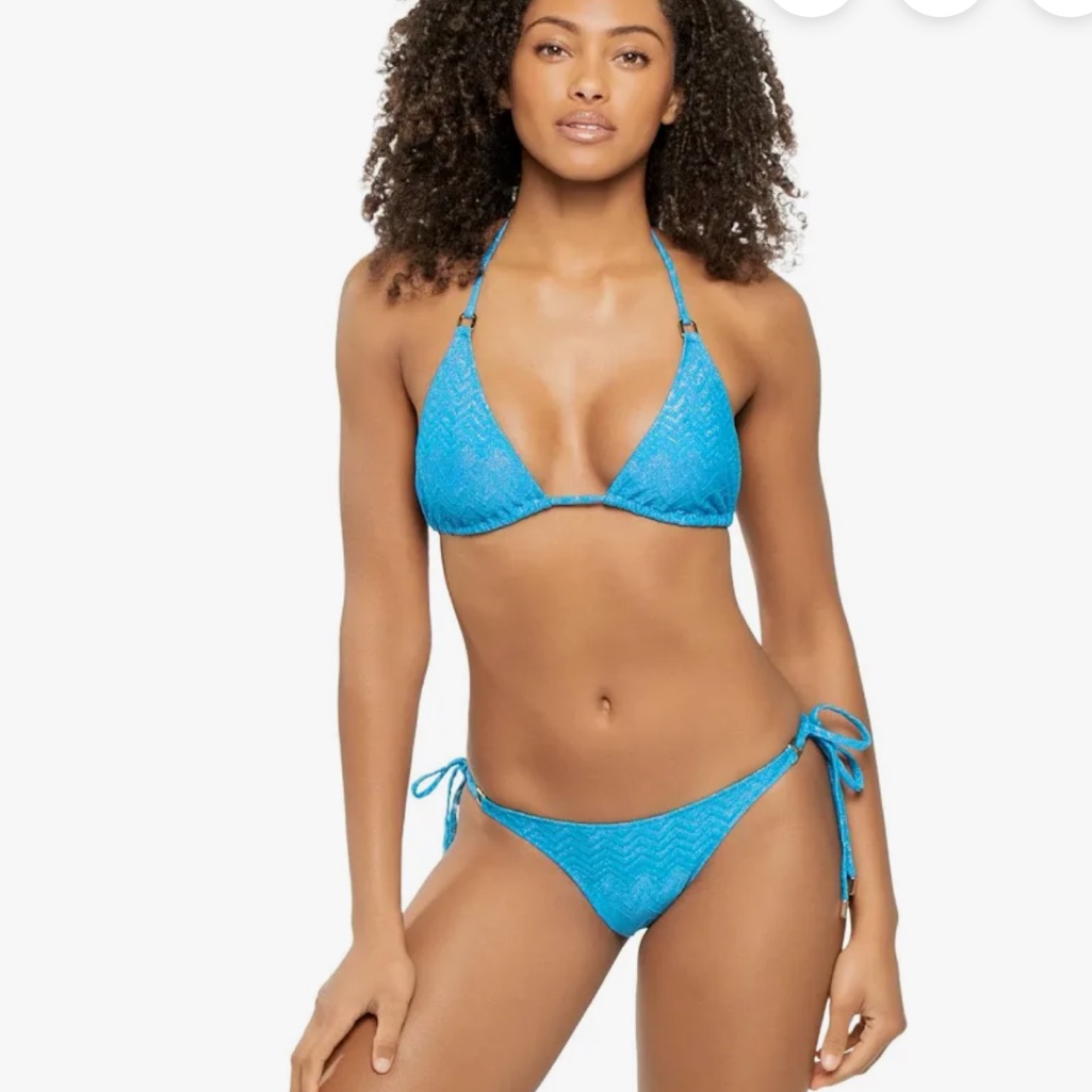 Melissa Odabash Vibrant Blue Triangle Zigzag Bikini Uk14 Us10